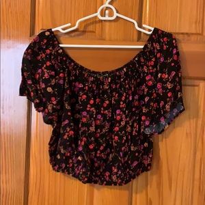 Floral off the shoulder crop top